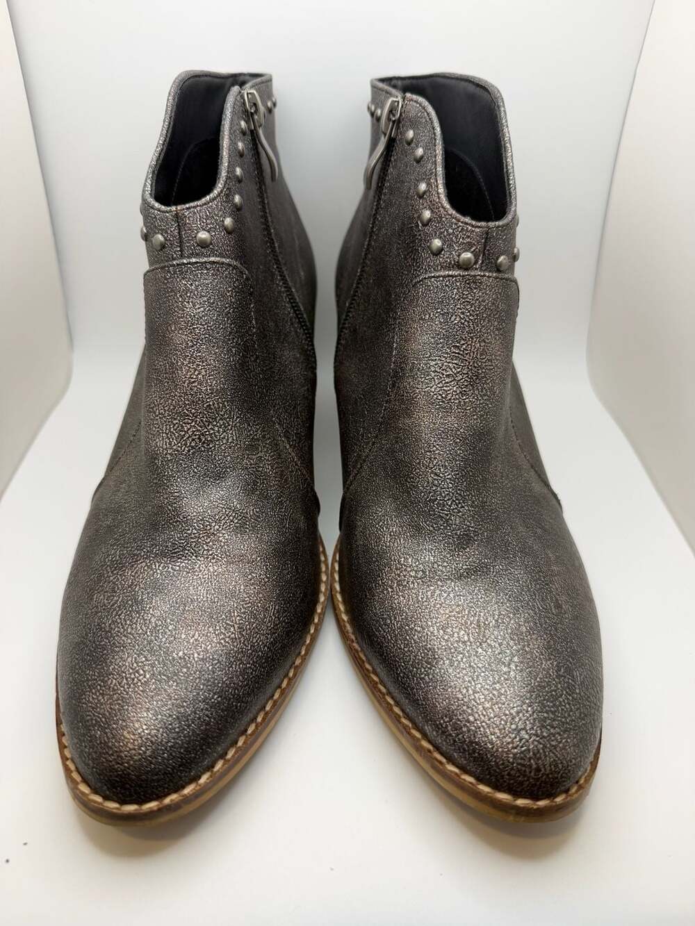 Boutique by Corkys Swifton Gunmetal Distressed Studded Ankle Booties - Picture 3 of 7